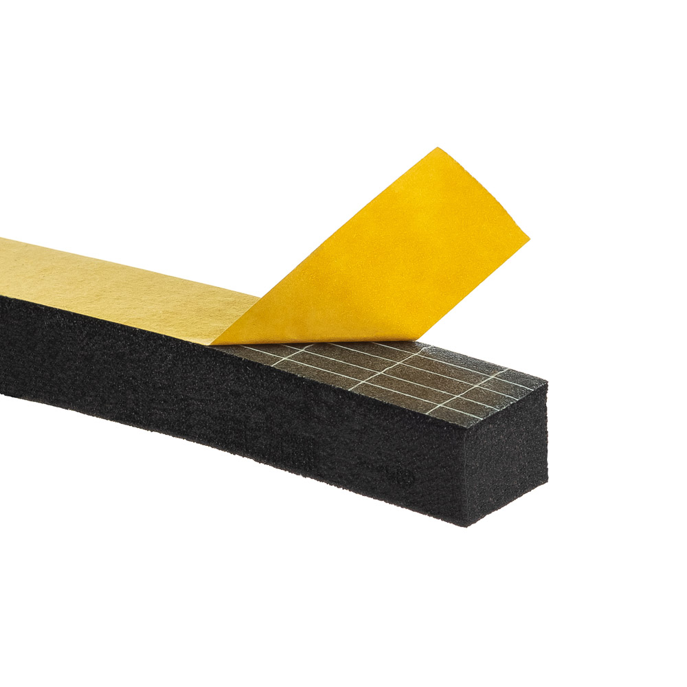 Uszczelka 15x15mm 40°ShA samoprzylepna EPDM 10mb wzmocniona